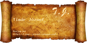 Timár József névjegykártya